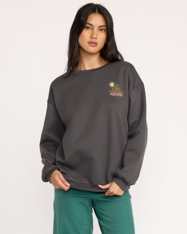 billabong Desert Break Crewneck Sweatshirt - Off Black