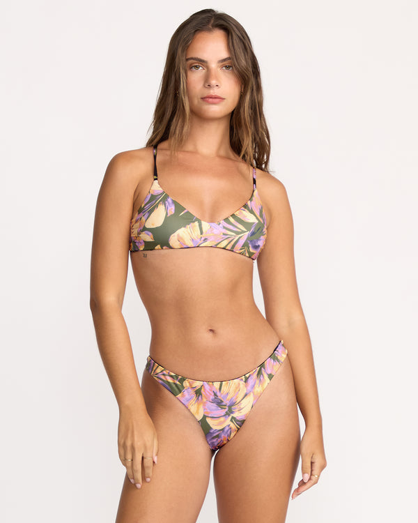 billabong Drifting Coast Reversible V Bralette Bikini Top - Luv Army