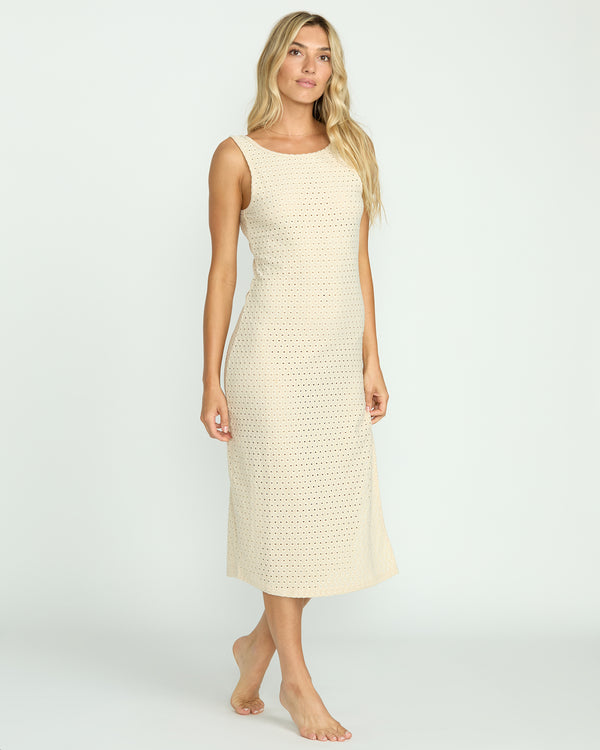 Billabong Eyelet Sun Midi Dress Beach Coverup - Whitecap