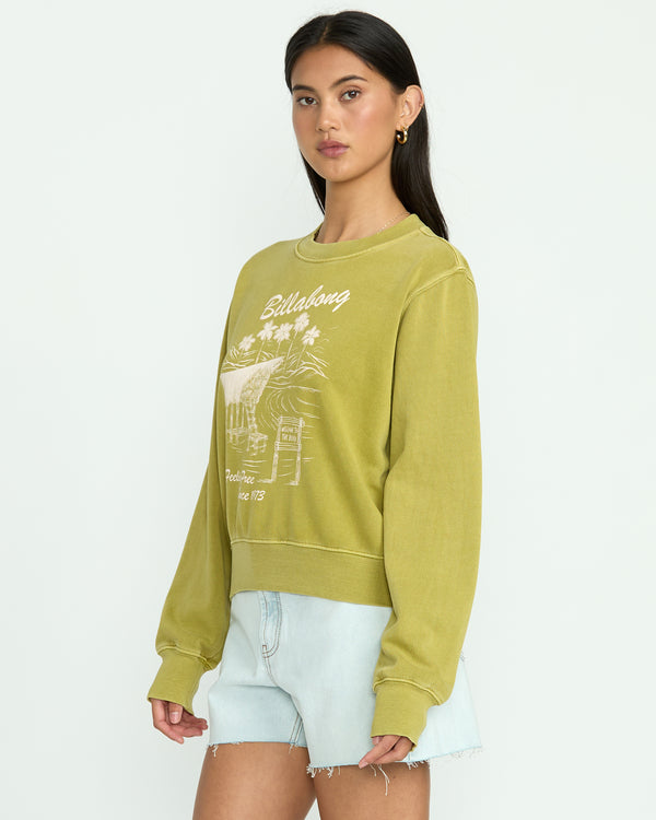 Billabong From Paradise Crewneck Sweatshirt - Sea Moss