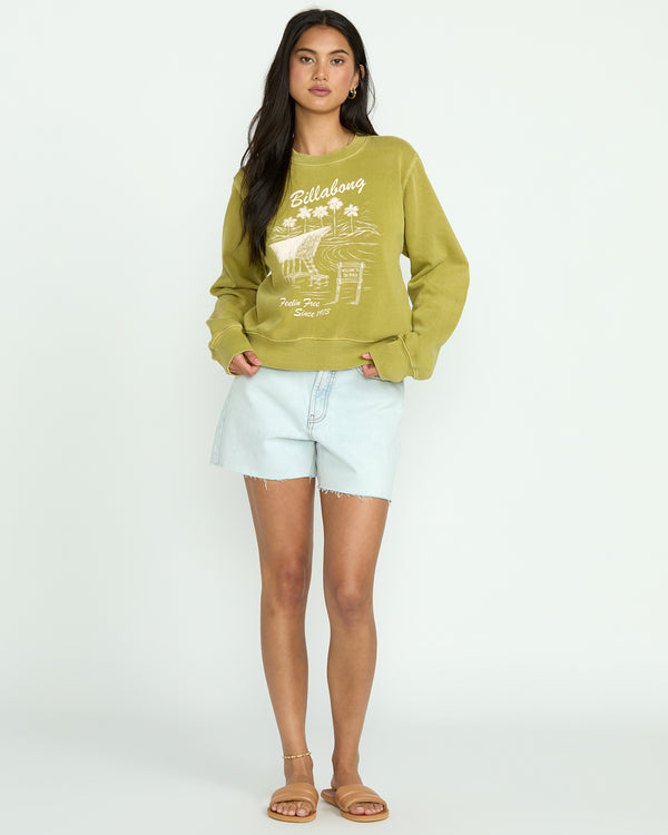 Billabong From Paradise Crewneck Sweatshirt - Sea Moss