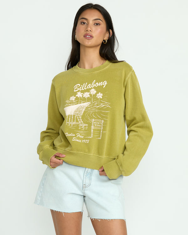 billabong From Paradise Crewneck Sweatshirt - Sea Moss