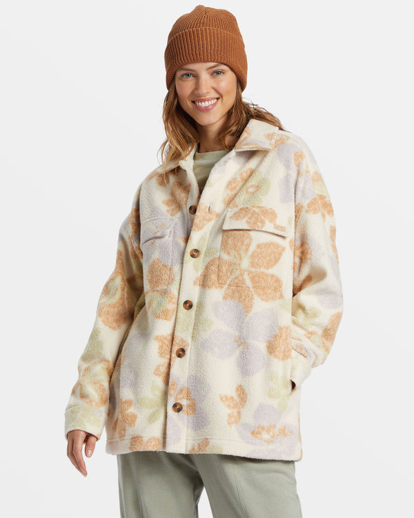 Billabong Happy Camper Shacket Button Sweater - Summer Rain