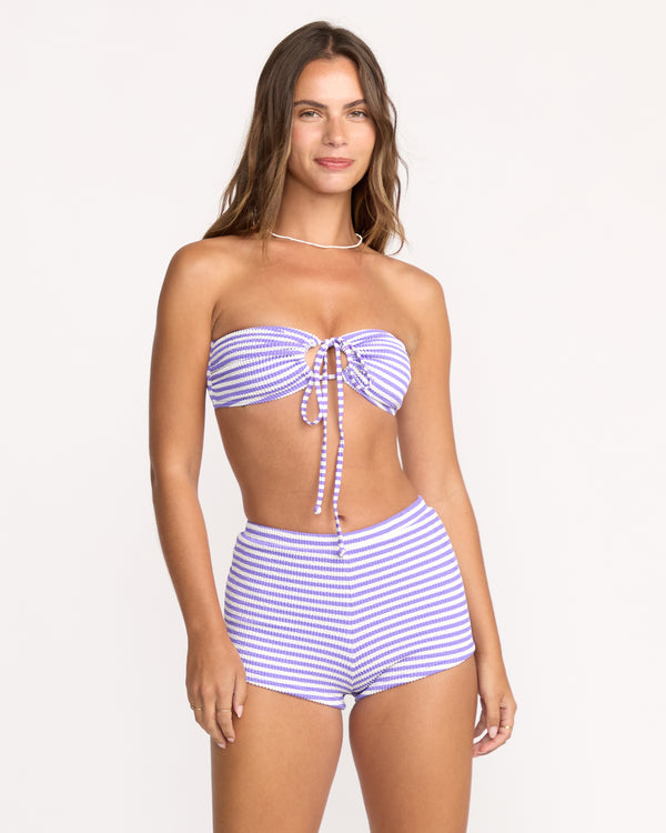 Billabong Josie Summer Hi Yarn Dyed Drew Bandeau Bikini Top - Purple Punch