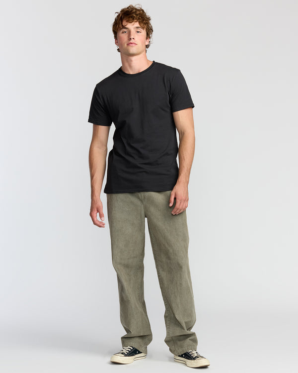 Billabong Larry Elastic Waist Corduroy Pants - Green Ash
