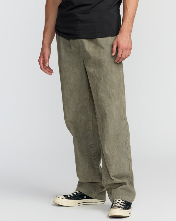 billabong Larry Elastic Waist Corduroy Pants - Green Ash