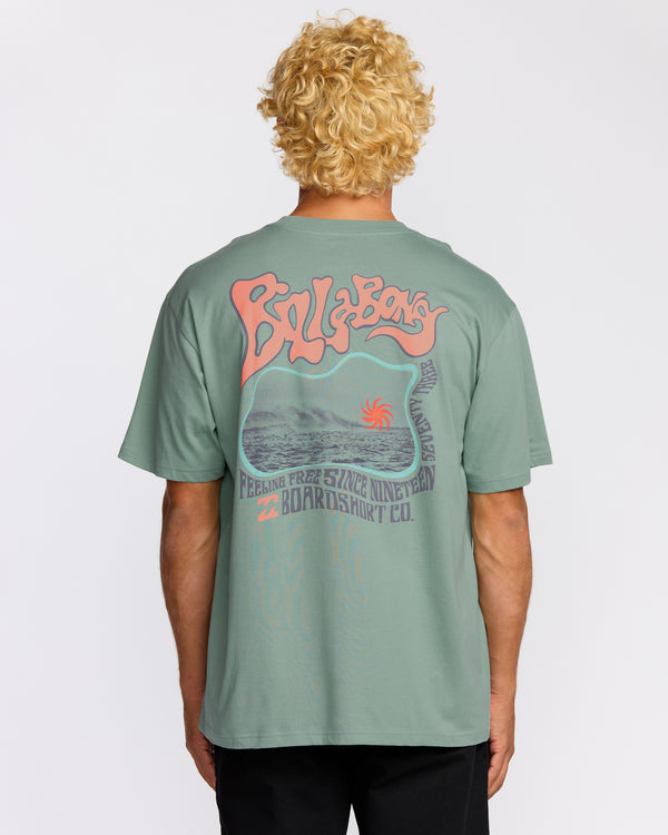 Billabong Morning Haze Regular Short Sleeve T-Shirt - Mineral Blue