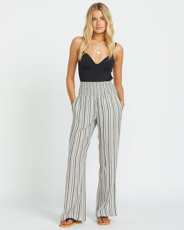 billabong New Waves 2 Elastic Waist Pants - Black Pebble