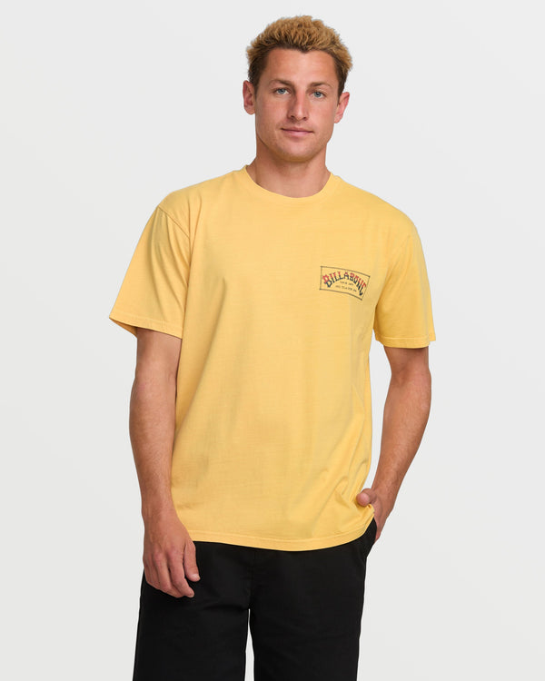 Billabong Original Arch Premium Wave Wash Tee - Vintage Gold