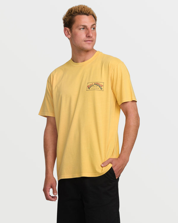 Billabong Original Arch Premium Wave Wash Tee - Vintage Gold