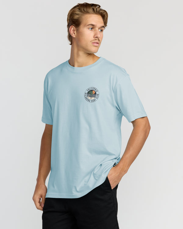 Billabong Palm Beach Ca Premium Short Sleeve T-Shirt - Coastal Blue