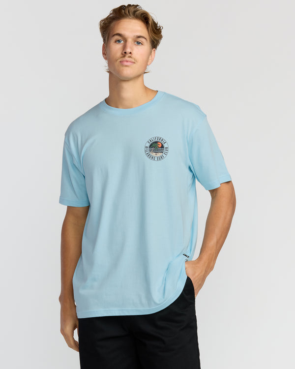 billabong Palm Beach Ca Premium Short Sleeve T-Shirt - Coastal Blue