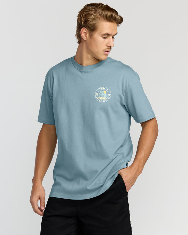 Billabong Palm Beach Hi Premium Short Sleeve T-Shirt - Washed Blue