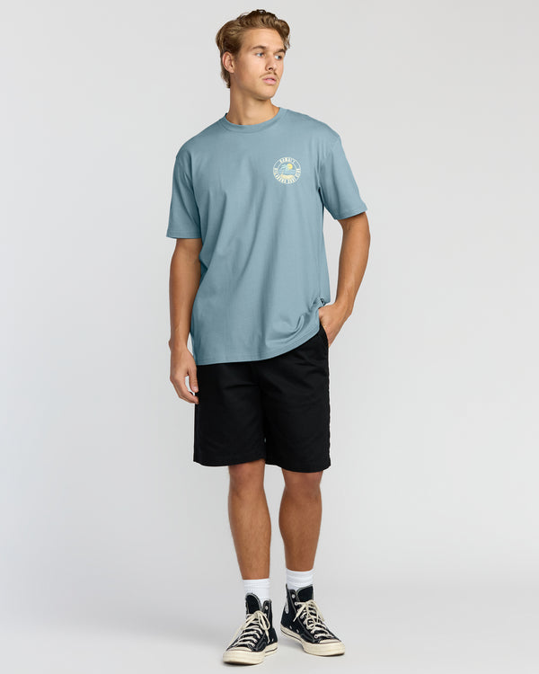 Billabong Palm Beach Hi Premium Short Sleeve T-Shirt - Washed Blue
