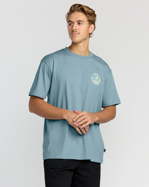 billabong Palm Beach Hi Premium Short Sleeve T-Shirt - Washed Blue