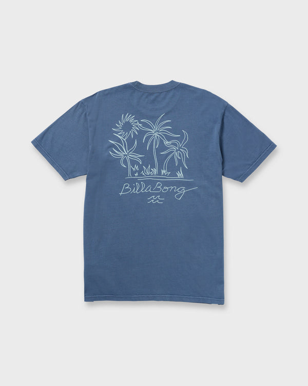 Billabong Palms In The Sun Premium Wave Wash Tee - Slate Blue