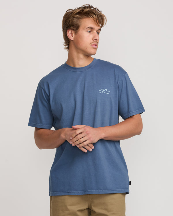 billabong Palms In The Sun Premium Wave Wash Tee - Slate Blue