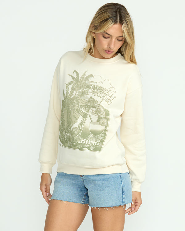 Billabong Paradise Awaits Crewneck Sweatshirt - Whitecap