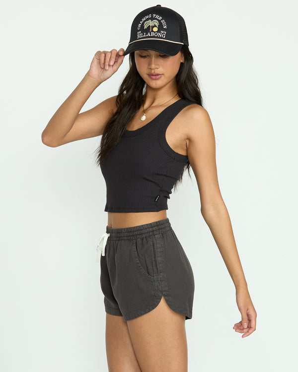 Billabong Road Trippin Elastic Waist Shorts - Off Black