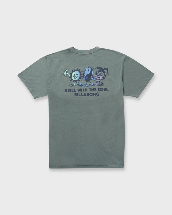Billabong Roll Premium Wave Wash Short Sleeve Tee - Dark Slate