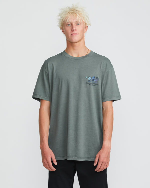 billabong Roll Premium Wave Wash Short Sleeve Tee - Dark Slate