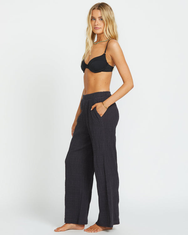 Billabong Sandy Shore Elastic Waist Pants - Black Sands
