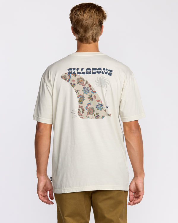 billabong Single Fin Premium Wave Wash Short Sleeve T-Shirt - Off White