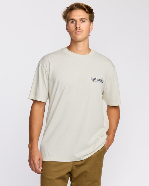 billabong Single Fin Premium Wave Wash Short Sleeve T-Shirt - Off White