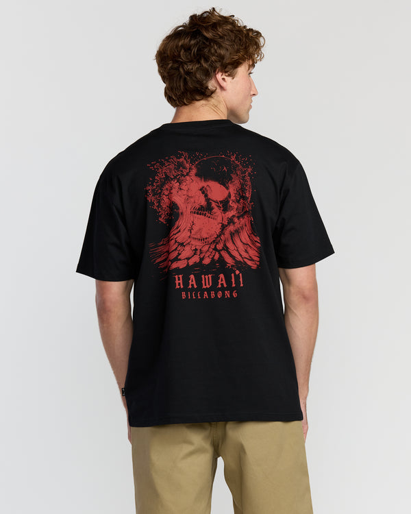 Billabong Skull Wave Hi Regular Short Sleeve T-Shirt - Black