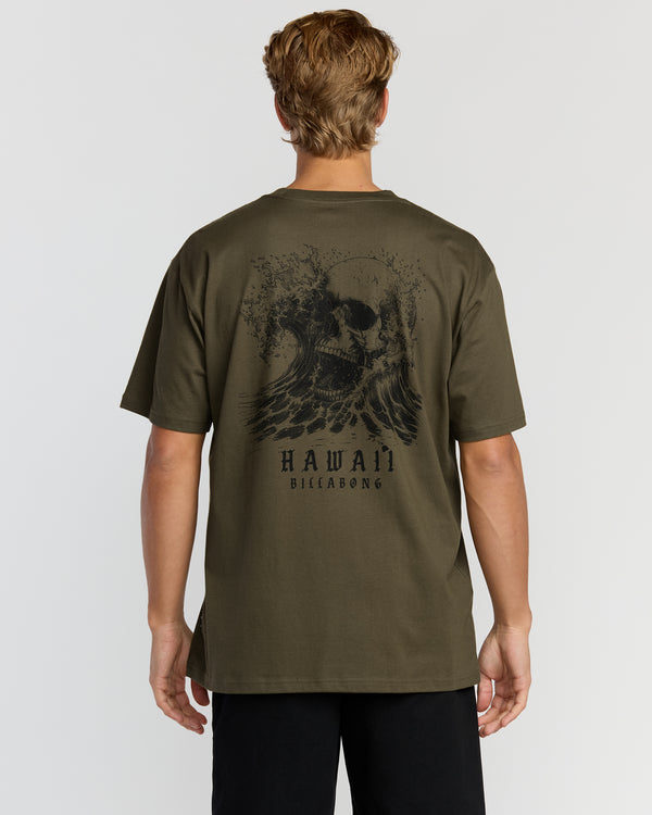 Billabong Skull Wave Hi Regular Short Sleeve T-Shirt - Military
