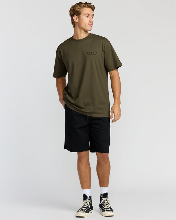 Billabong Skull Wave Hi Regular Short Sleeve T-Shirt - Military