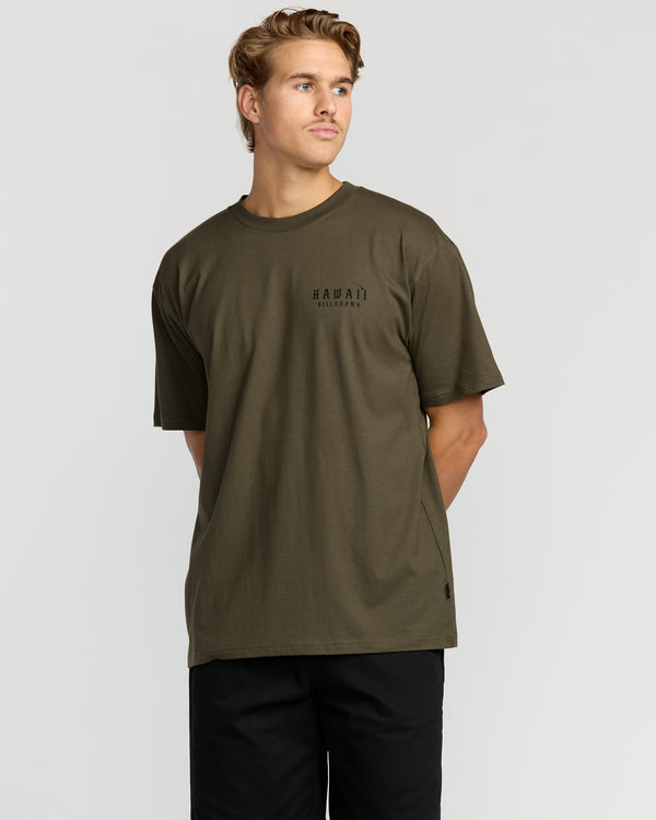 billabong Skull Wave Hi Regular Short Sleeve T-Shirt - Military