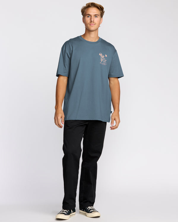 Billabong So Far Regular Short Sleeve T-Shirt - Steel Blue