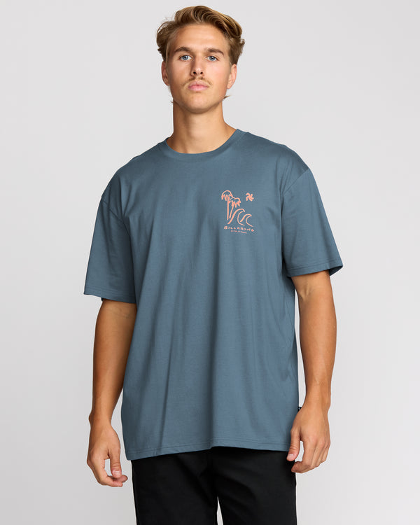 billabong So Far Regular Short Sleeve T-Shirt - Steel Blue