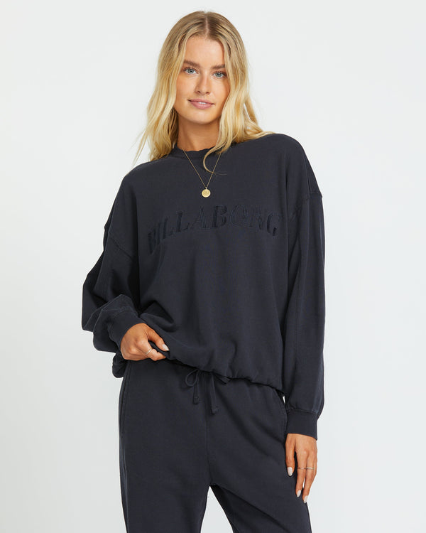 billabong So Typical Kendal Crew Sweatshirt - Black Pebble