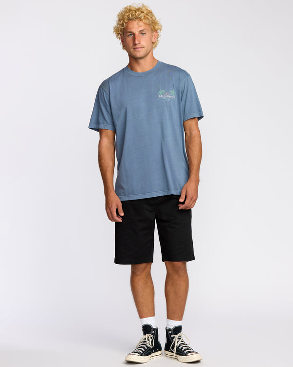 Billabong Social Lounge Premium Wave Wash Short Sleeve T-Shirt - Steel Blue
