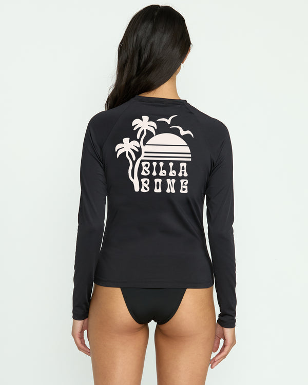 Billabong Sol Searcher Long Sleeve Rashguard - Black Pebble