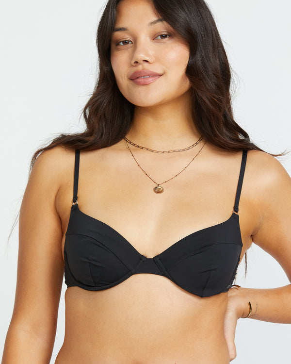 Billabong Sol Searcher Morgan Underwire Bikini Top - Black Pebble
