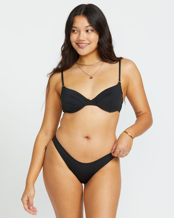 billabong Sol Searcher Morgan Underwire Bikini Top - Black Pebble