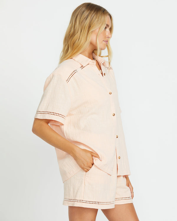 Billabong Summers End Short Sleeve Shirt - Soft Peach
