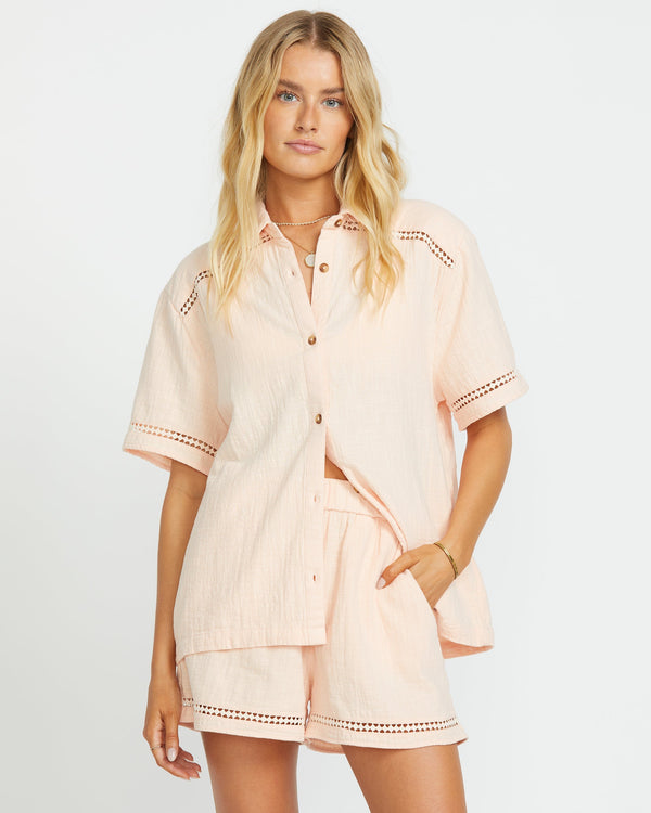 billabong Summers End Short Sleeve Shirt - Soft Peach