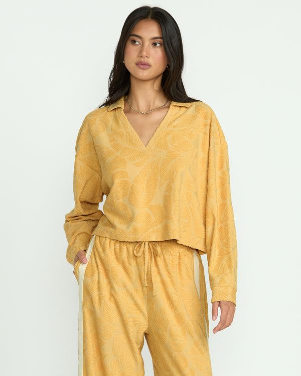 Billabong Sun Palm Terry Pullover Sweatshirt - Gold Coast