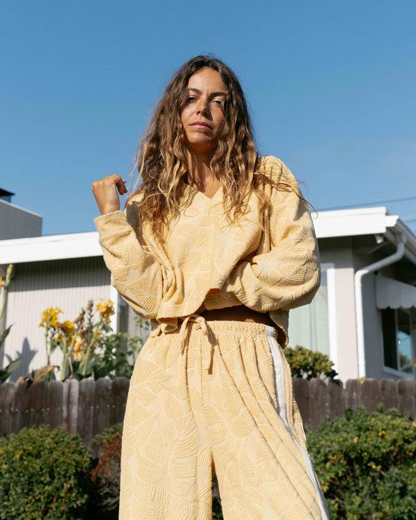 Billabong Sun Palm Terry Pullover Sweatshirt - Gold Coast