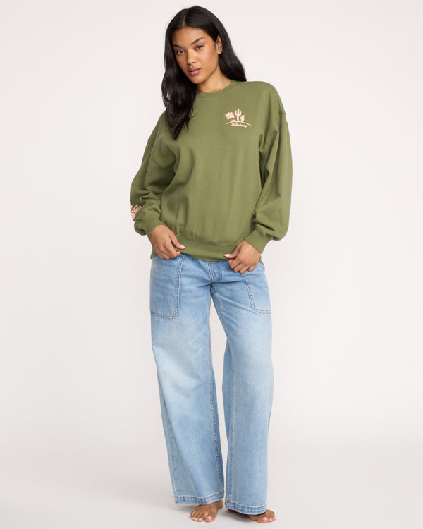 Billabong Sun Wave Livin Kendal Crewneck Sweatshirt - Luv Army