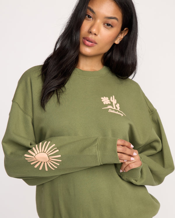 Billabong Sun Wave Livin Kendal Crewneck Sweatshirt - Luv Army