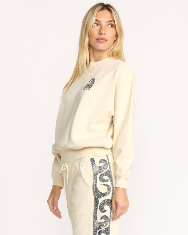 Billabong Sun Wave Livin Kendal Crewneck Sweatshirt - Whitecap