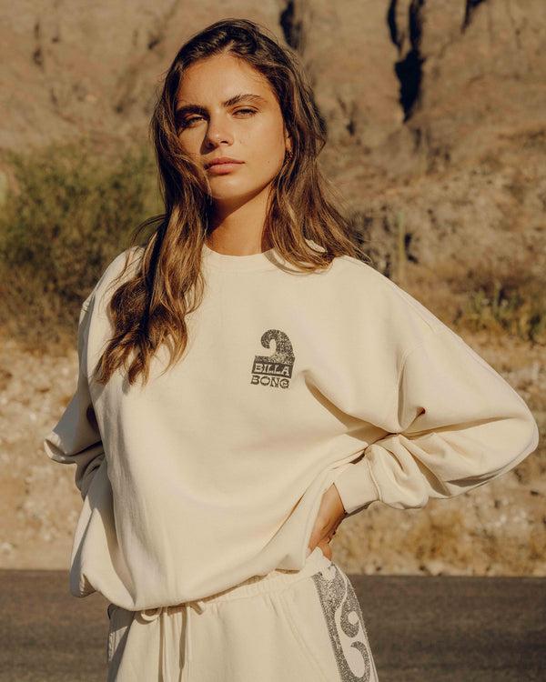 billabong Sun Wave Livin Kendal Crewneck Sweatshirt - Whitecap
