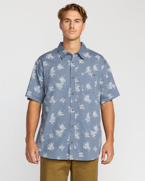 billabong Sundays Mini Short Sleeve Shirt - Steel Blue