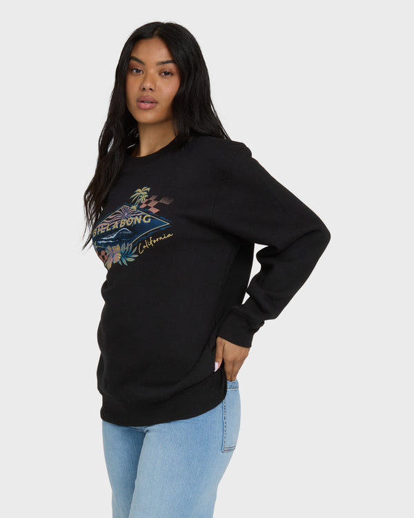 Billabong Surfing Solo California Crewneck Sweatshirt - Black