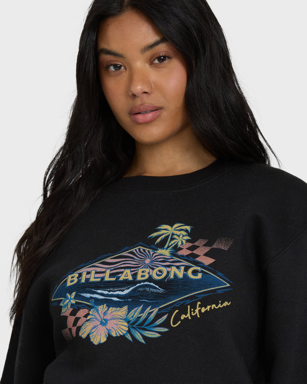 Billabong Surfing Solo California Crewneck Sweatshirt - Black